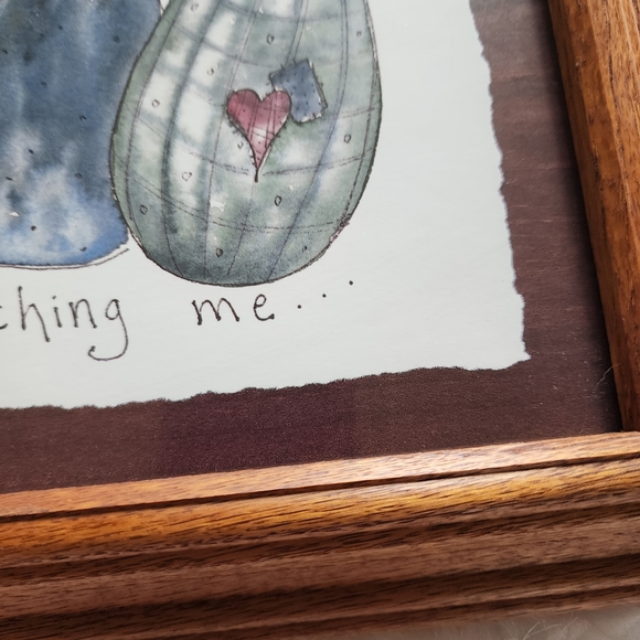 Annette Fish wooden framed print 3 cats "Mom! her whisker is touching me" - Picture 4 of 11